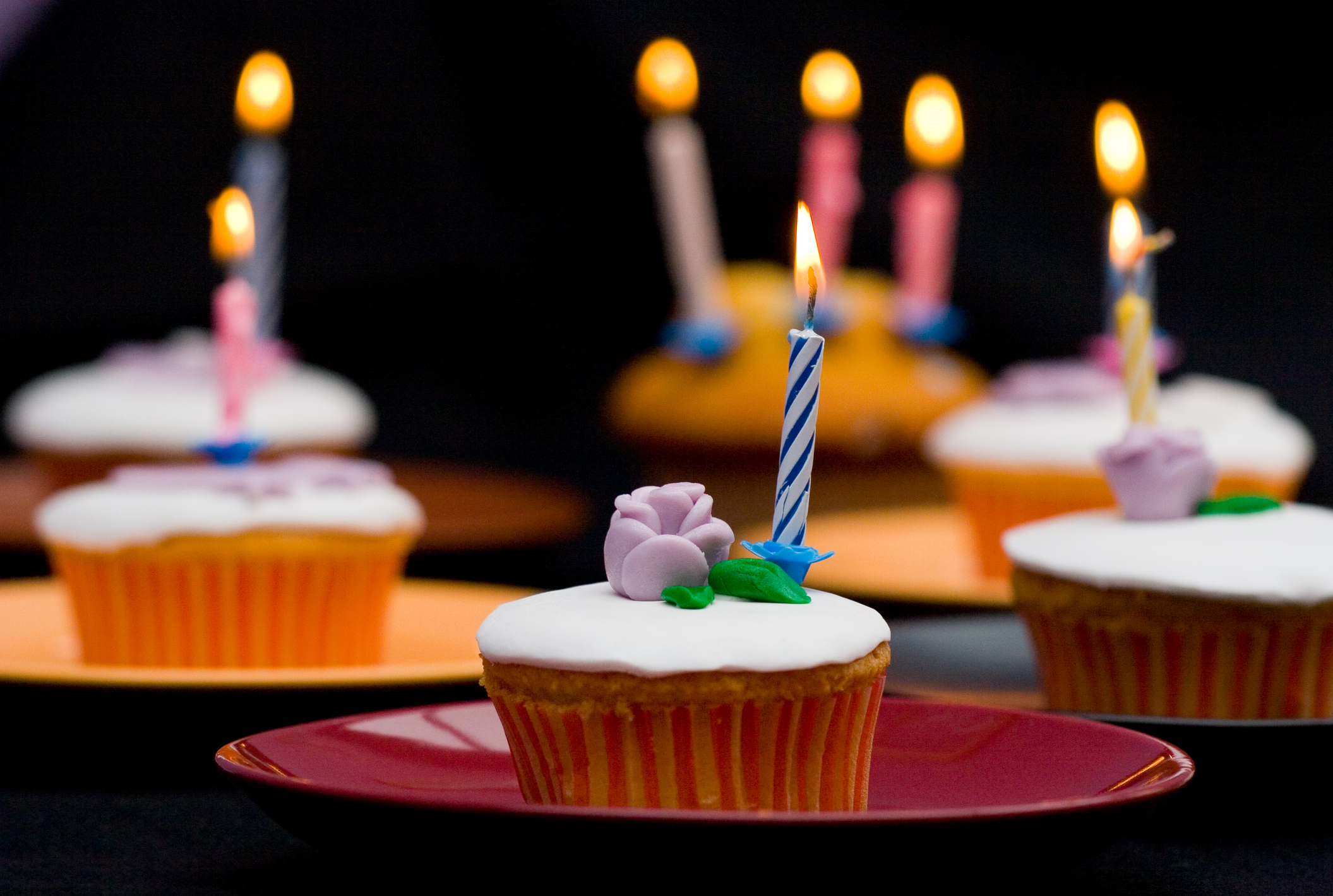 cupcakes cupcakes with candles on top